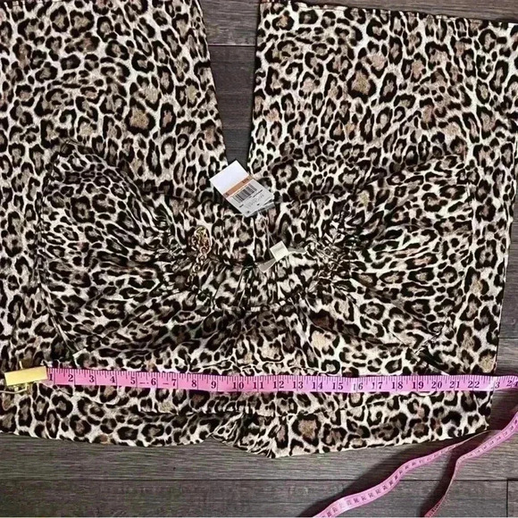 MICHAEL KORS Cheetah Flutter Sleeve Wide Leg Jumpsuit Small offices iren Mobwife - Picture 14 of 16